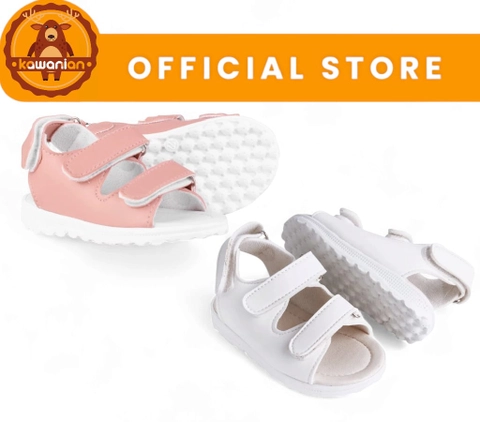 Kawanian - Sendal Anak Tali Unisex Polos Usia 1 Sampai 3 Tahun Sendal Velcro Strap