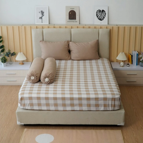 Kintakun Sprei Dluxe Litani Aesthetic Coklat Microtex