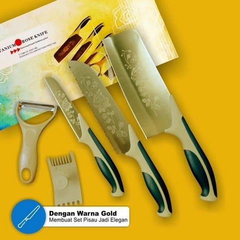 Toko Mawar - Pisau Set Gold