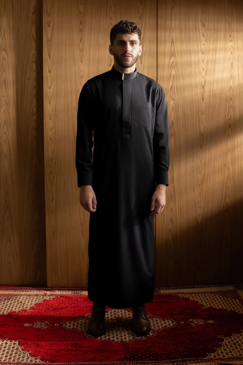 Local Project - Fahd Dramatic Black - Jubah Pria Dewasa Gamis Lengan Panjang