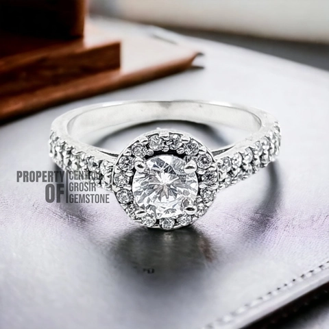 CENTRAL GROSIR GEMSTONE - Cincin Wanita Korea Silver 925 Ring Perak Mewah Cantik Modis Modern