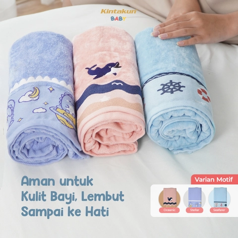 Kintakun Baby - [NEW LAUNCH] KINTAKUN BABY Handuk Bayi / Anak Mandi Cotton Bath Towel 60 x 120 Motif Karakter Lembut