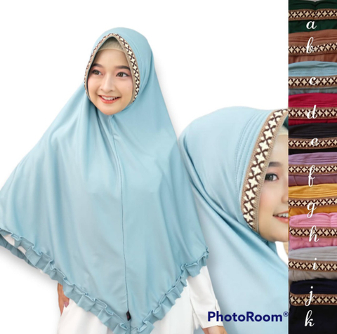 Fisky Collection - Hijab Jumbo Syari Pet Antem Bordir Sulam