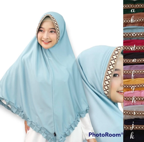 Fisky Collection - Hijab Jumbo Syari Pet Antem Bordir Sulam