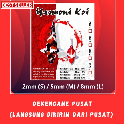 Pakan Koi Harmoni 10kg 2/5/8 Protein 38 - Pakan Untuk Pertumbuhan Koi