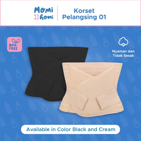 MOMI HOMI - Korset 01 Pelangsing Slimming Corset Postpartum Adjustable Corset Double Perekat Stagen