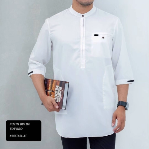 Ibtihal id - BAJU KOKO KURTA PAKAIAN MUSLIM LENGAN 3/4 BAHAN TOYOBO-svqT04