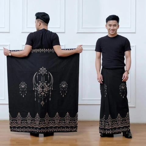 Kois Batik - Sarung Batik Pria Dewasa Modern Anti Luntur free peci rajut Motif Rembulan