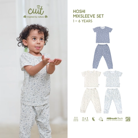 Kintakun Baby - KINTAKUN BABY X CUIT Hoshi Setelan Anak 1 - 6 Tahun Tangan Pendek Celana Panjang Mot