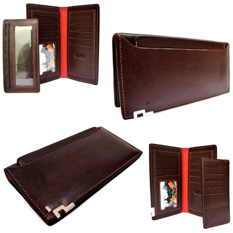 Lanc Fashion - Dompet Kartu Portable Unisex Panjang Fold Style Leather