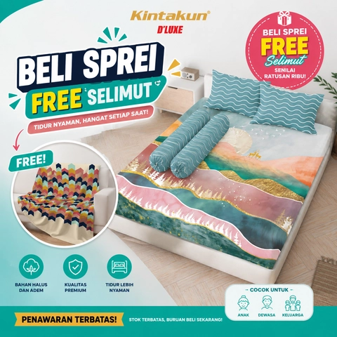 Kintakun - Buy 1 get 1 Sprei Kintakun Digital Print 180 x 200 free Selimut Bulu Lembut 120 x 150