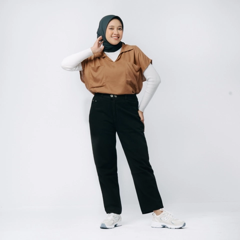 MKY Clothing - BASIC TAPERED BOYFRIEND JEANS HITAM