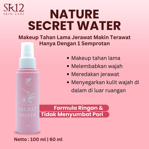 SR12 Jawa Barat - SR12 Nature Secret Water Face Spray Makeup Tahan Lama Jerawat Mengering