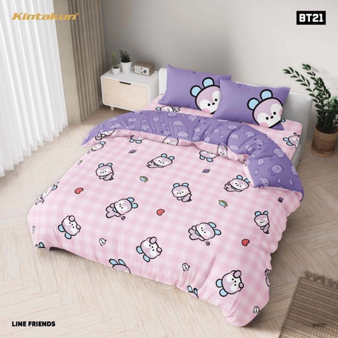 Kintakun - Kintakun BT21 minini Bed Cover Set 180 x 200 Queen KOYA RJ SHOOKY MANG CHIMMY TATA COOKY Multivarian