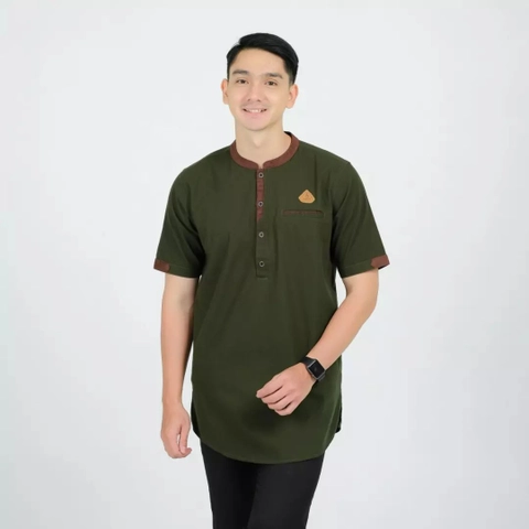 Batik Alfin - Baju koko muslim lengen pendek uk dewasa