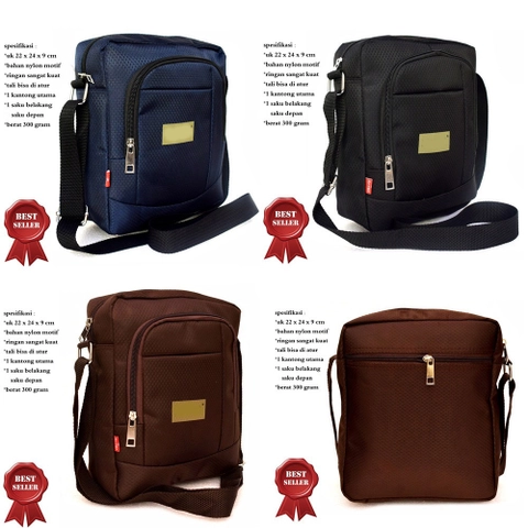 Lanc Fashion - Tas Motor pria selempang Garis Horizontal Simpel
