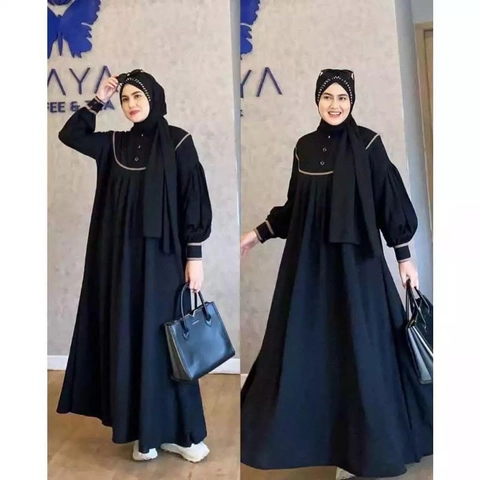 MEQA DAILY - MEQADAILY - Gamis Denay Dress Muslim Wanita