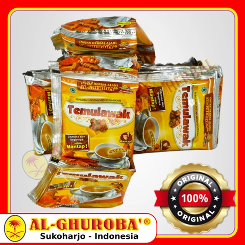 Al-Ghuroba Herbal - Temulawak Instan Jamu Herbal Hati Liver Mag Kembung Kanker Detoks Sendi Renteng 10 Sachet Al-Ghuroba