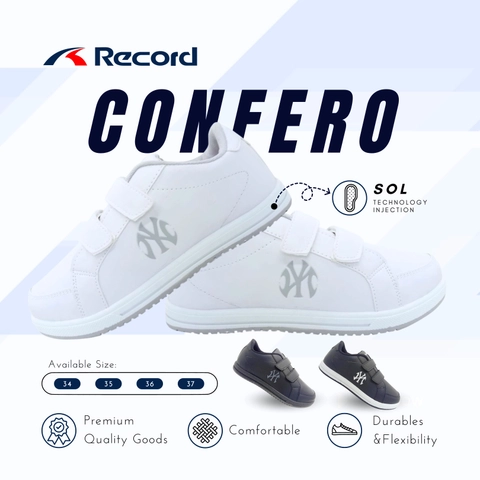 Record - RECORD CONFERO I Sepatu Sneaker I Sepatu Sport I Sepatu Pria - Size M (34-37)