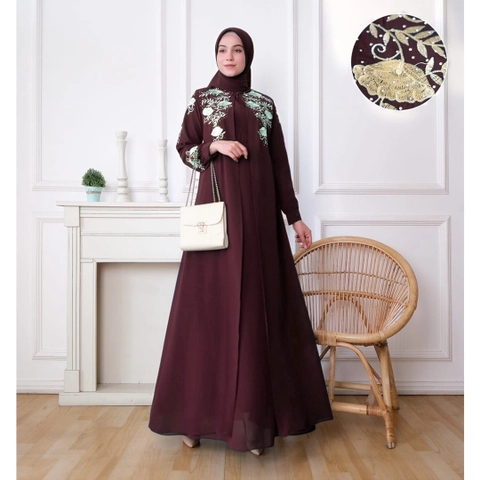 Ladily Apparel - Gamis Ceruty Maroon (24 pcs)