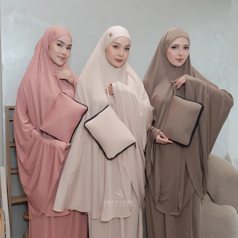 Sakura Baru - Sakura Baru - Mukena Zivana 3in1 Jersey Premium Dewasa Muslimah Jumbo Mukena Traveling Haji Umroh An