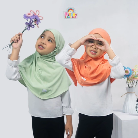 Little Neosack Hijab Instan Anak Jersey Geblus I Jilbab Anak Premium kerudung Anak 3 - 10 Tahun MECC