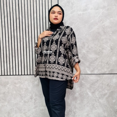 My Plus Size - Kemeja Batik Wanita Jumbo 3856 & 3858 / Ld 125 cm / 132 cm / 142 cm & 152 cm
