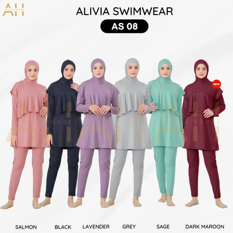 Alivia House - Alivia Swimwear AS08 Baju Renang Wanita Muslimah Swimwear Muslimah