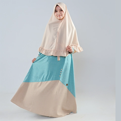 Baju Busana Dres Dress Gamis Wanita Dewasa Simple Simpel Kondangan Lebaran Hijau Wardah Khaki