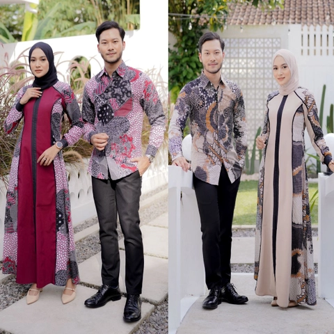 Rambe Batik Indonesia - Batik Couple Gamis Shakillah Original Bahan Katun Prima Boleh Beli Pisah