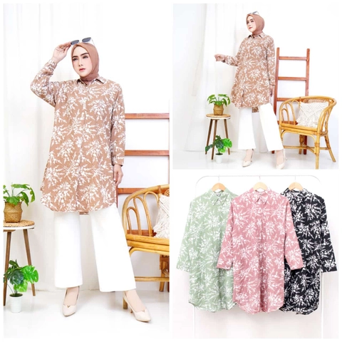 Giat Makmur [TA] - Tunik Floral Kemeja Cantik