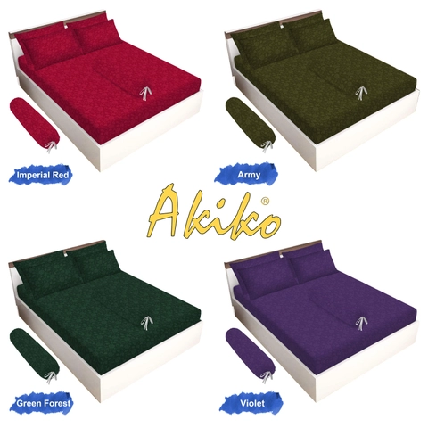 Rosanna - Akiko - Sprei Set Motif Polos Embos Ukuran King 180x200 Queen 160x200 Single 120x200 II