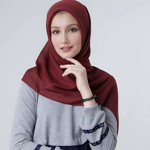 Hijab Jilbab Segi Empat Plain by Zoya