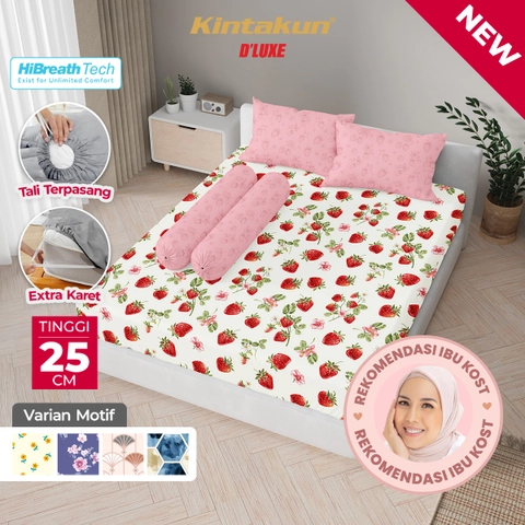 Kintakun - Kintakun Sprei Set Fitted 180 x 200 King New DLUXE Aesthetic Minimalis Microtex Tinggi 25cm B2