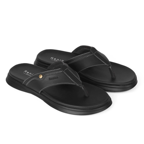 RENINE ALZ 9001 Black/Camel Sandal Kulit Pria