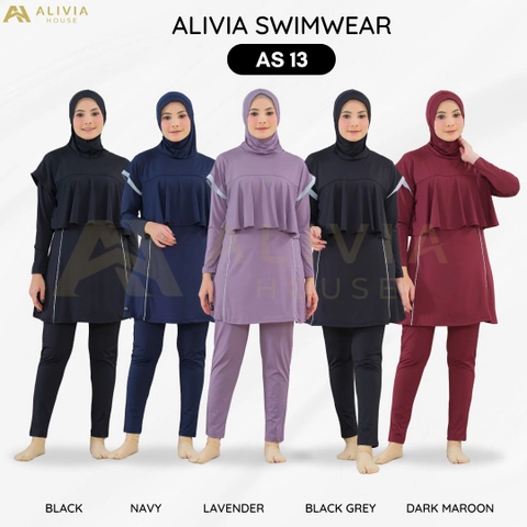Alivia House - Alivia Swimwear AS 13 - Baju renang muslimah syari Poly Spandex dewasa wanita muslim