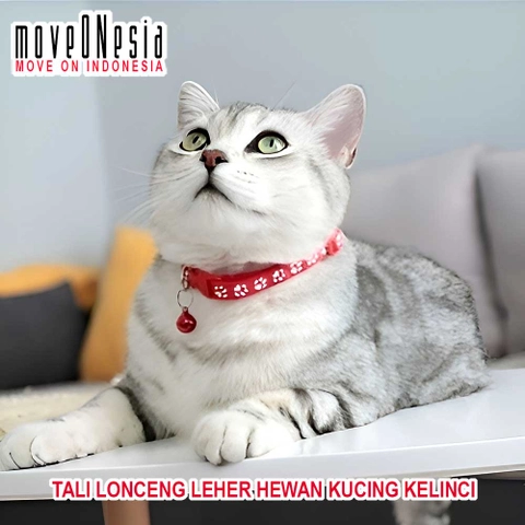 Moveonesia - Tali Leher Kucing Kelinci Peliharaan Collar Pet Adjustable with Bell Pets Leashes K