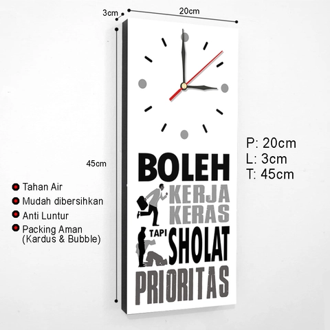 Ugiarts - Jam Dinding Islami Motivasi Kerja Keras Pengingat Solat - JAM-57