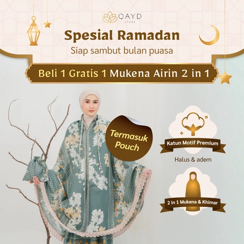 qaydstoreid - BELI 1 GRATIS 1 MUKENA 2IN1 KATUN MOTIF AIRIN PREMIUM