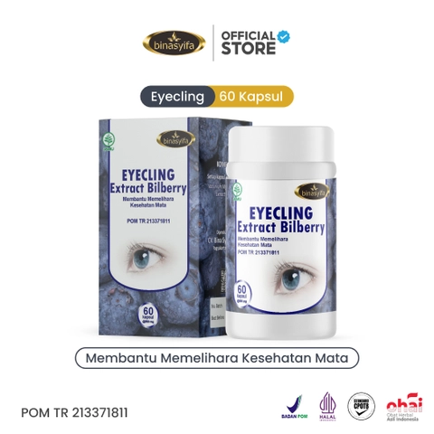 EYECLING Obat Mata Minus Katarak Buram Merah Original BPOM Kapsul Ekstrak Bilberry Binasyifa Herbal