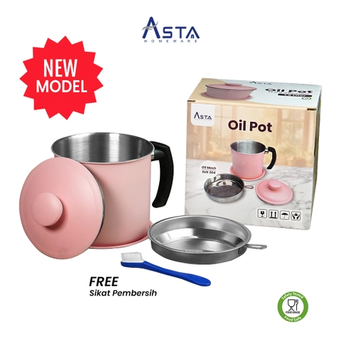 Asta Homeware Official - Asta Oil Pot Filter Wadah Saringan Minyak Stainless Steel Tebal Anti Karat Food Grade