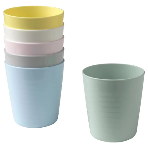 RUMAH RAYA - (PO) Set Gelas Plastik Warna Warni 6 Pcs - KLS003