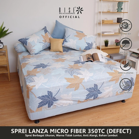 Bluecloud - Rise Casa De Lane Sprei Microfiber Motif Lanza Riject Printing Tinggi 35cm