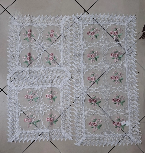 Dylan 19 [TA] - Paket taplak meja tamu dan taplak nakas renda ( 1 taplak tamu dan 2 taplak kecil (