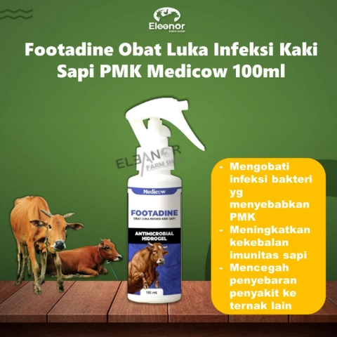 Eleanor Farm Shop - Footadine Obat Luka Infeksi Kaki Sapi PMK Penyakit Kaki Ternak Medicow 100Ml