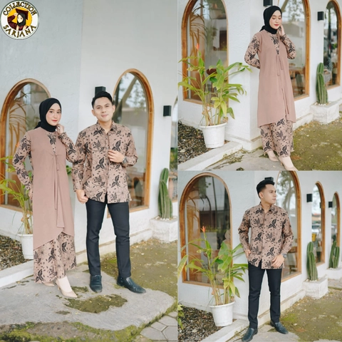 COLLECTION SARJANA - Gamis Batik Syari New Arrival Batik Couple Gamis Batik Couple Best Seller Nathalie Katun Prima Premium