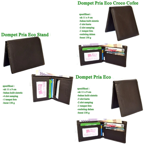 Lanc Fashion - Dompet Lipat Saku Pria Eco Cofee Klasik