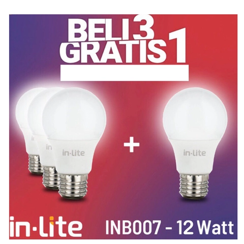 UTAMAMEGA - Lampu Led InLite 12 Watt Beli 3 Bonus 1 - Putih