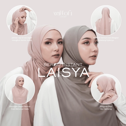 Sakura Baru - Sakura X Willofi - New Launching Hijab Instan Lasya Rayon Premium Anti Uv & Anti Bakteri Pashmina In