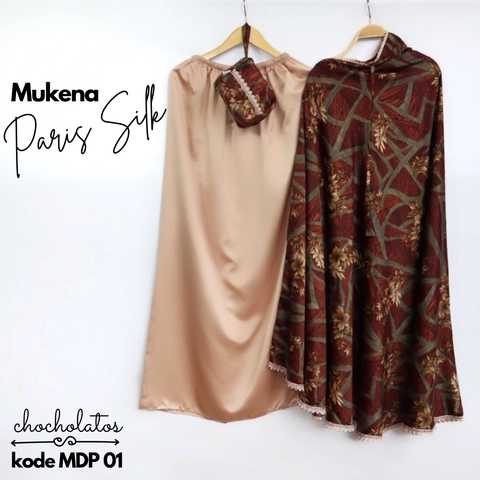 Al Kahf - Mukena Traveling Model 2 in 1 Bahan Paris Silk Model Eifel kode MDP01